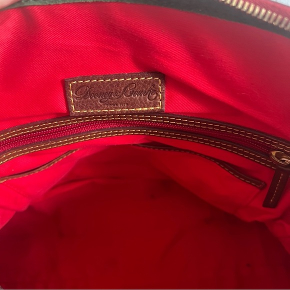 Dooney & Bourke Brown and Gold Satchel with Braided Handles Vintage - Picture 3 of 13